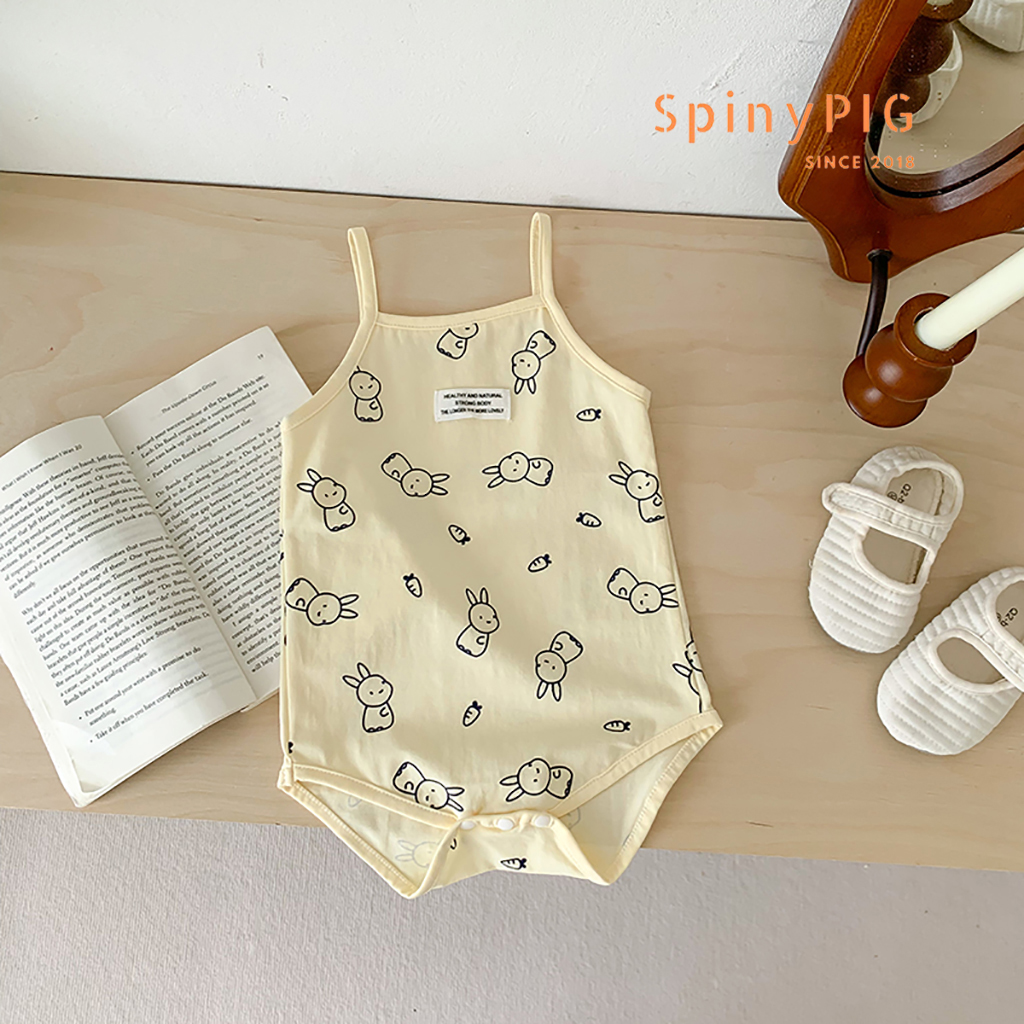 Bộ body cho bé gái sơ sinh 0-2 tuổi 2 dây style Hàn Quốc cotton thoáng khí dành cho mùa hè