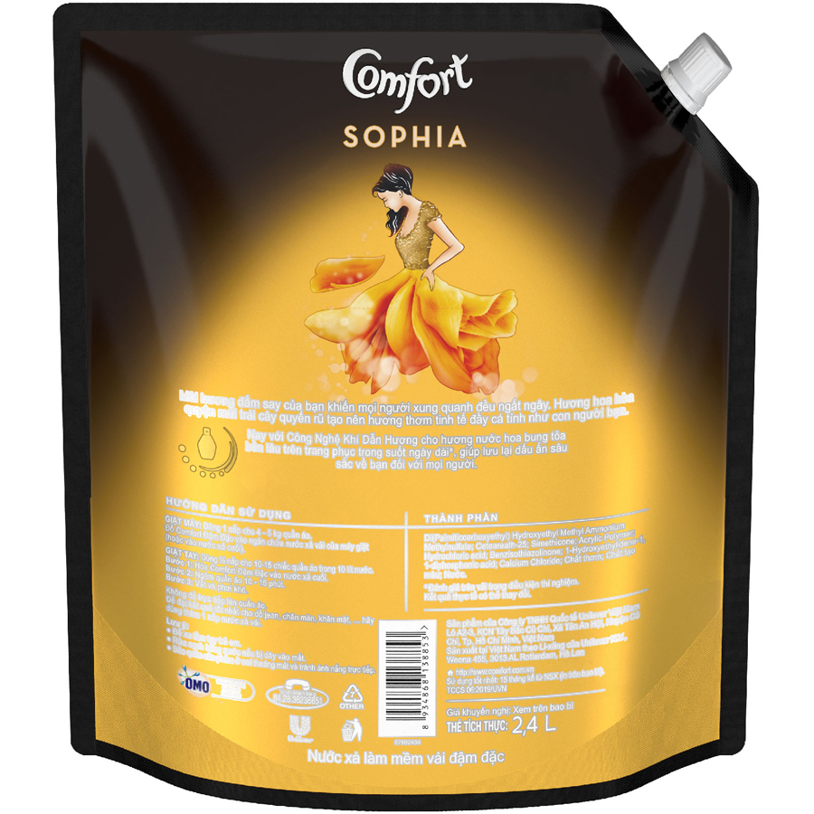 Nước Xả Vải Comfort Hương Nước Hoa Thiên Nhiên Sophia (2.4L)