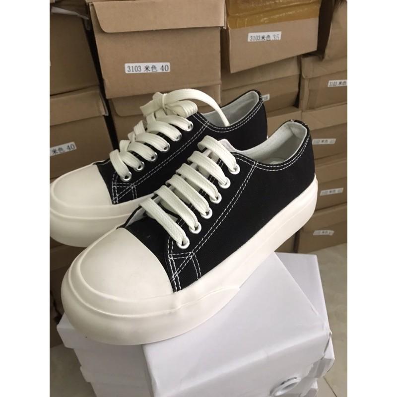 Giày thể thao nữ vải dáng basic, Giầy bánh mì kiểu vintage, Giày Sneakers Nữ vải Basic Cổ Thấp