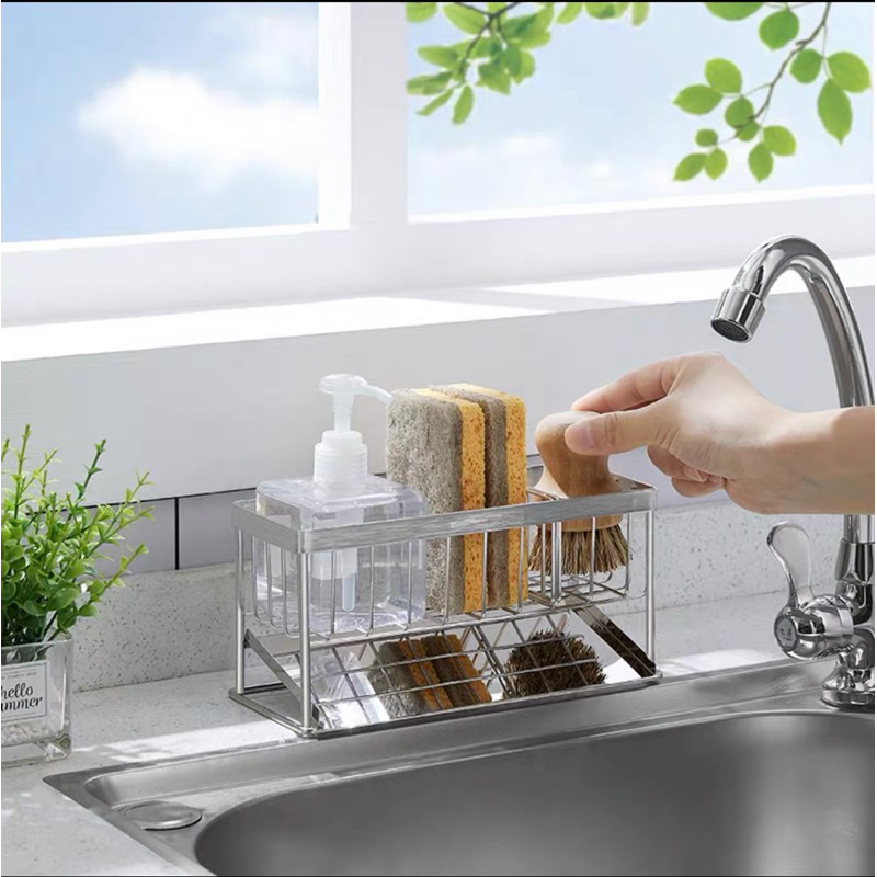 Giá inox 304 để đồ rửa chén bát kèm khay hứng nước mẫu mới 2023