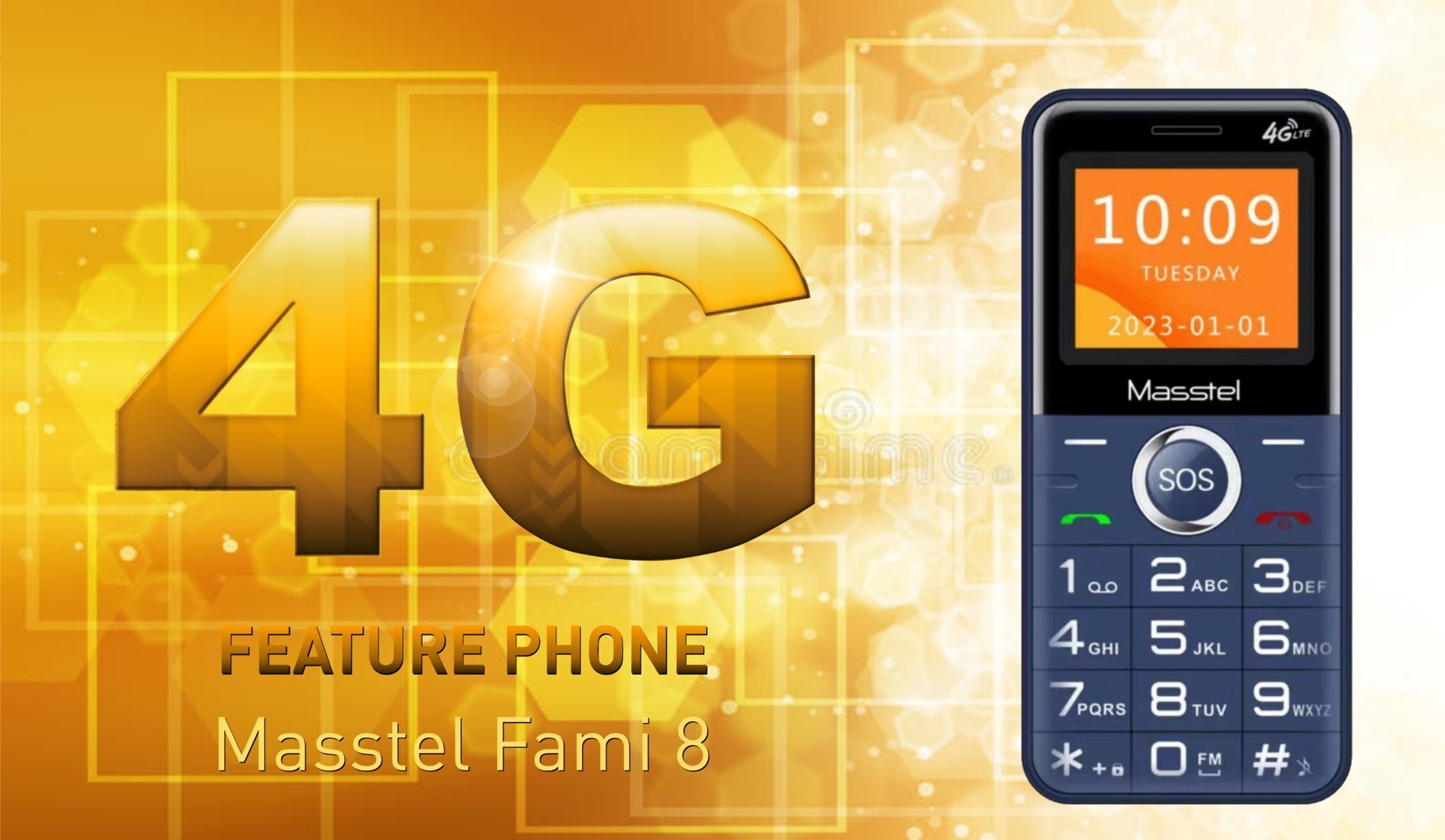 Điện thoại Masstel Fami 8 4G(LTE) Gọi HD call , Bàn phím chữ số lớn,Loa to - Hàng chính hãng