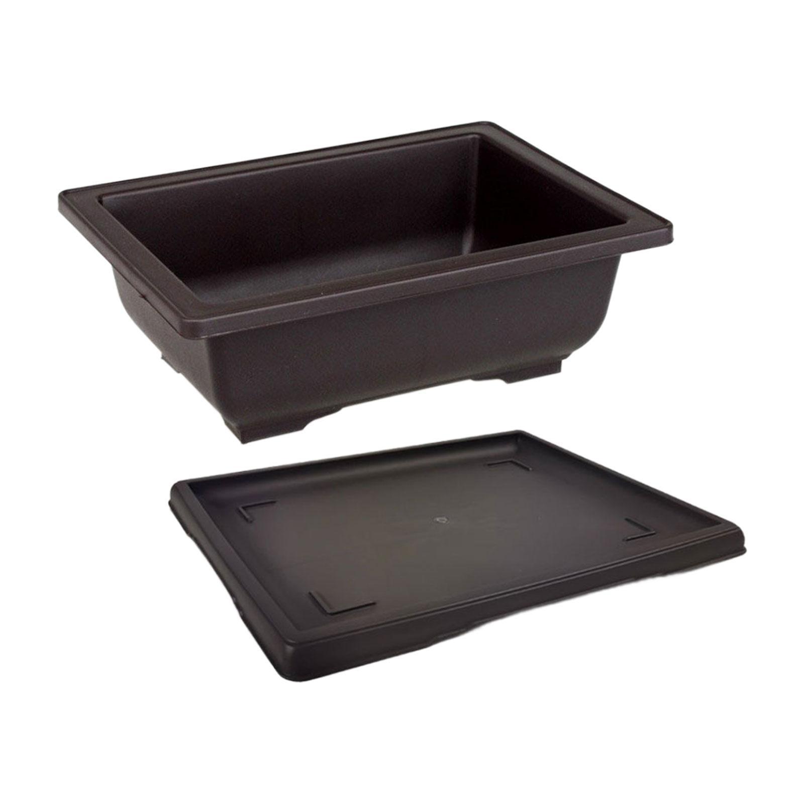 Training Pots with Tray Flowerpots Potted Sturdy Plants Growing Pot Bonsai Training Pots Multifunction Large for Office Table Indoor Balcony