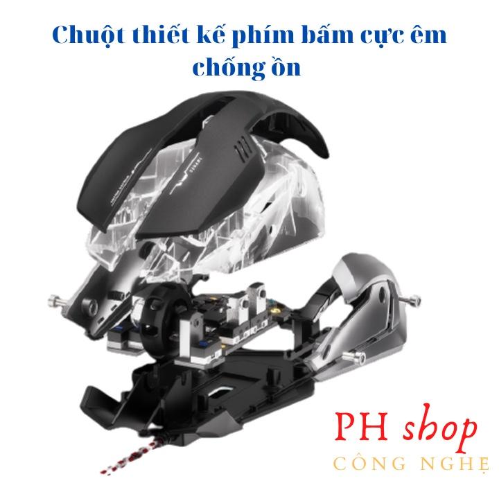 Chuột Chơi Game Có Dây Inphic PB6 có đèn phát sáng hỗ trợ điều chỉnh lên đến 4000DPI, thiết kế chống ồn