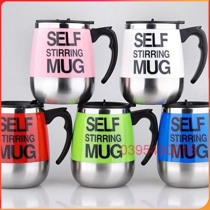 Cốc Tự Khuấy Self Stirring Mug, Dùng Pha Đồ Uống Tự Động Inox Giữ Nhiệt Đa Năng - Pha Cafe ,Trà - TRẮNG