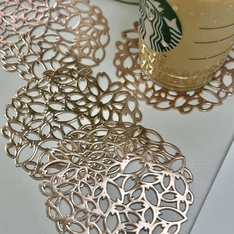 Set 04 tấm đế lót ly cốc hình tròn Echo Flower Ø10cm