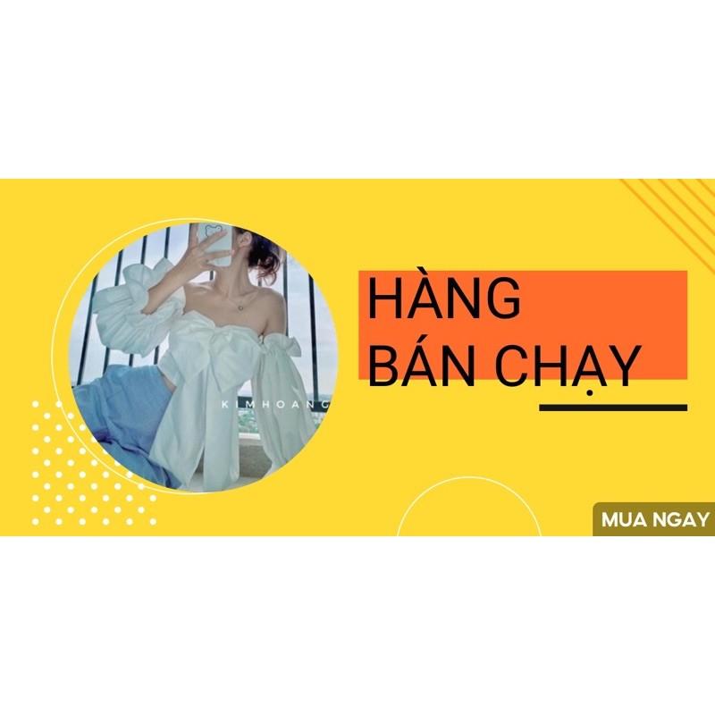 Áo bẹt vai tay phồng nơ bản to sexy