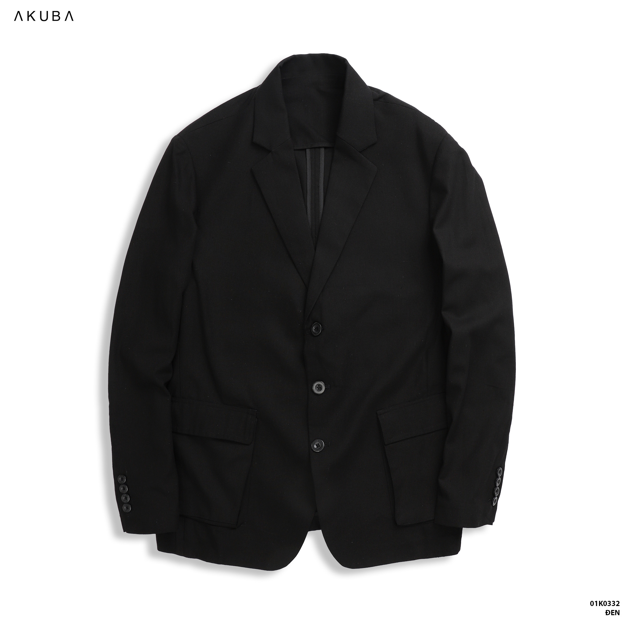 Áo Khoác Blazer Nam AKUBA, form slimfit, vải dệt fresco nhập khẩu, có 2 nút, mềm mịn 01K0332