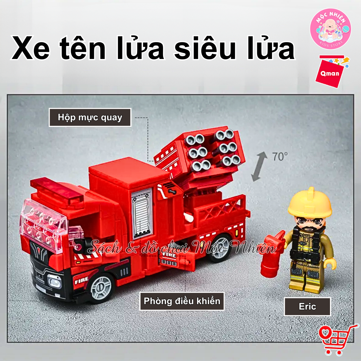 Đồ chơi lắp ráp, xếp hình Qman 12021 - Đội cứu hỏa cơ động (579 mảnh ghép) dành cho bé từ 6 tuổi