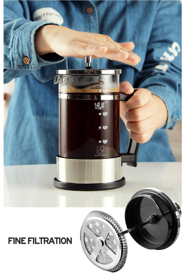 Ấm pha trà Espresso kiểu Pháp French Press Glass Coffee Maker