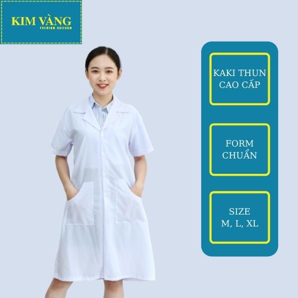 [KIM VÀNG] Áo Blouse bác sĩ, áo dược sĩ, đồng phục bệnh viện tay ngắn chất liệu Kaki thun - Mẫu 07