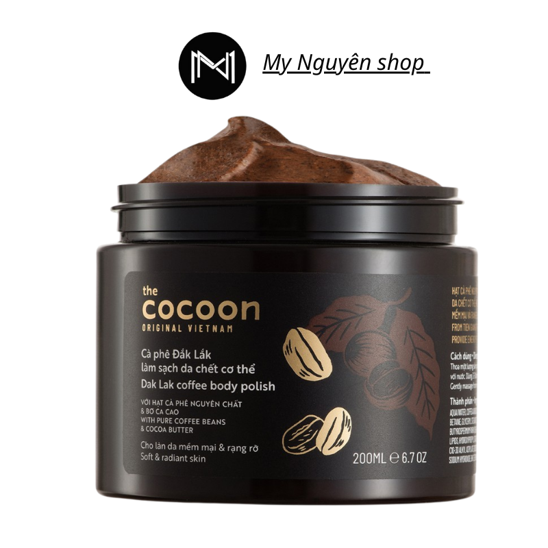 Tẩy da chết cơ thể cà phê Đắk Lắk Cocoon cho làn da mềm mại và rạng rỡ 200ml