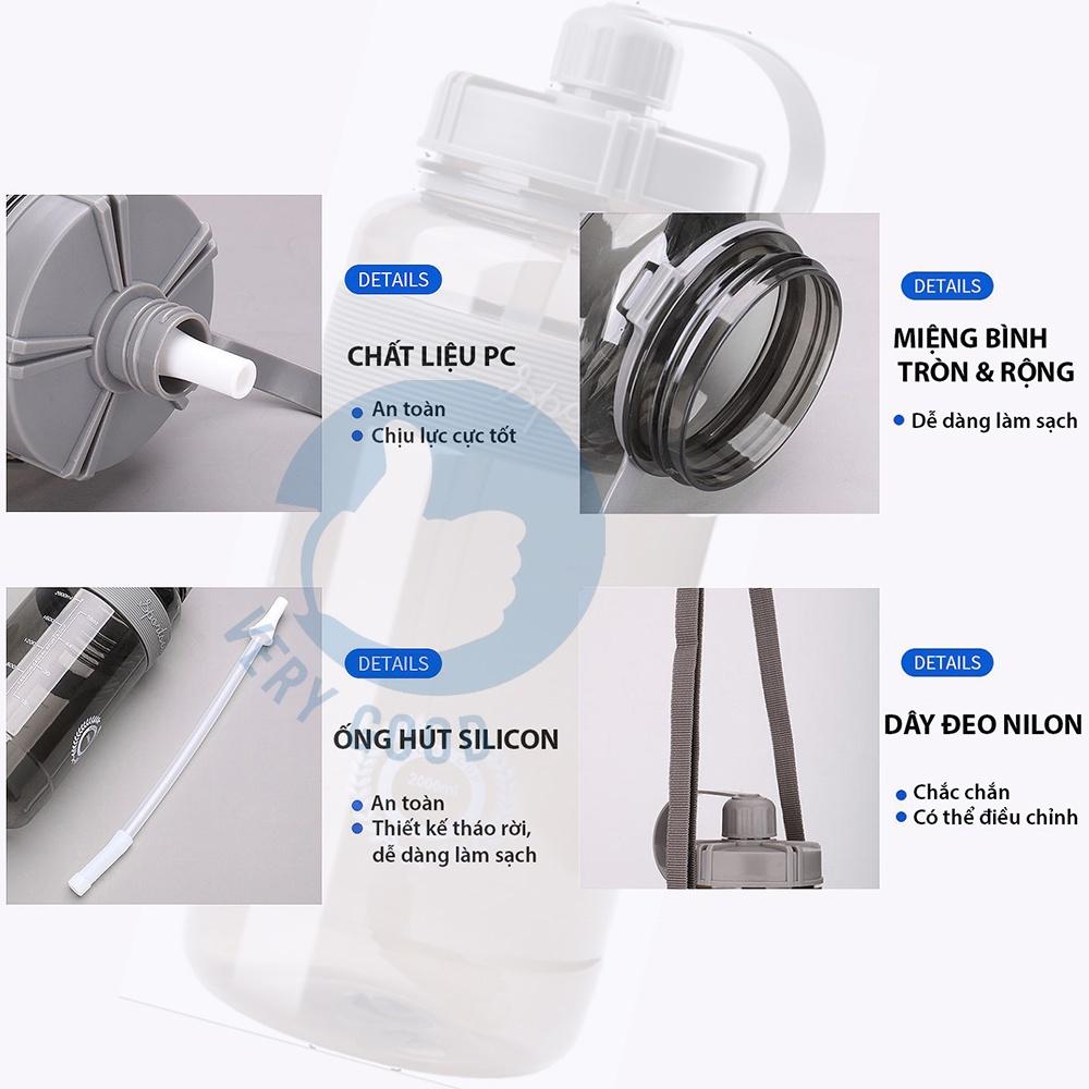 Bình Đựng Nước Sports Phong Cách Thể Thao 2000ml