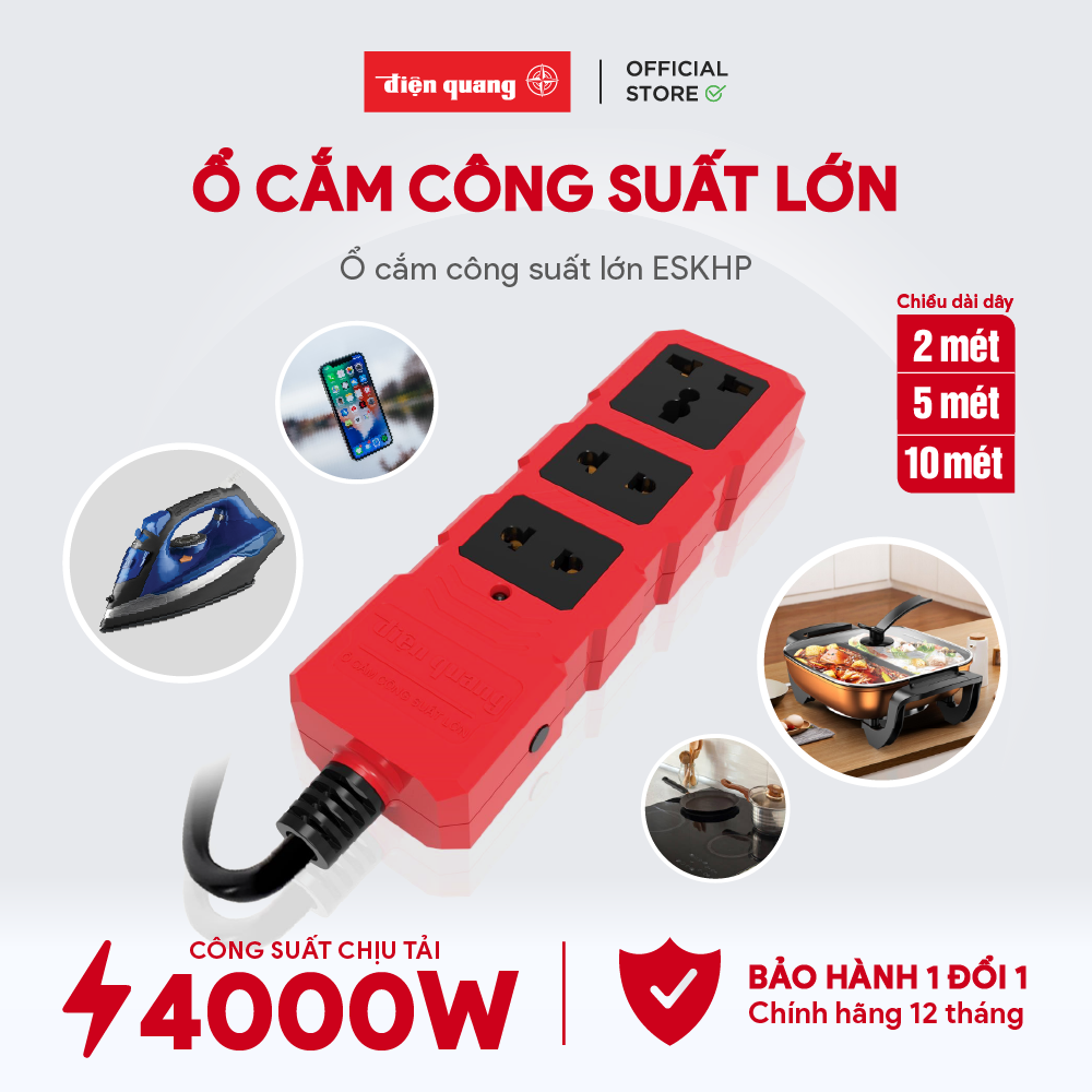 Ổ cắm công suất lớn Điện Quang ĐQ ESKHP 3RB 5M