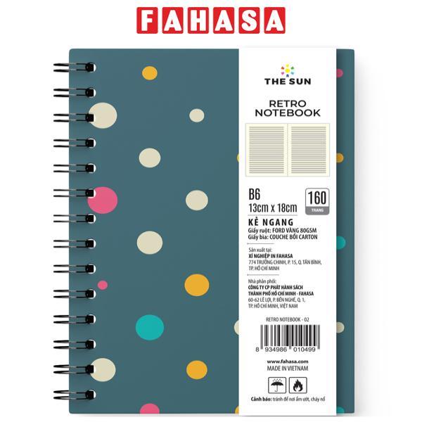 Sổ Lò Xo Bìa Cứng Retro B6 - Kẻ Ngang - 160 Trang 80gsm - The Sun 02