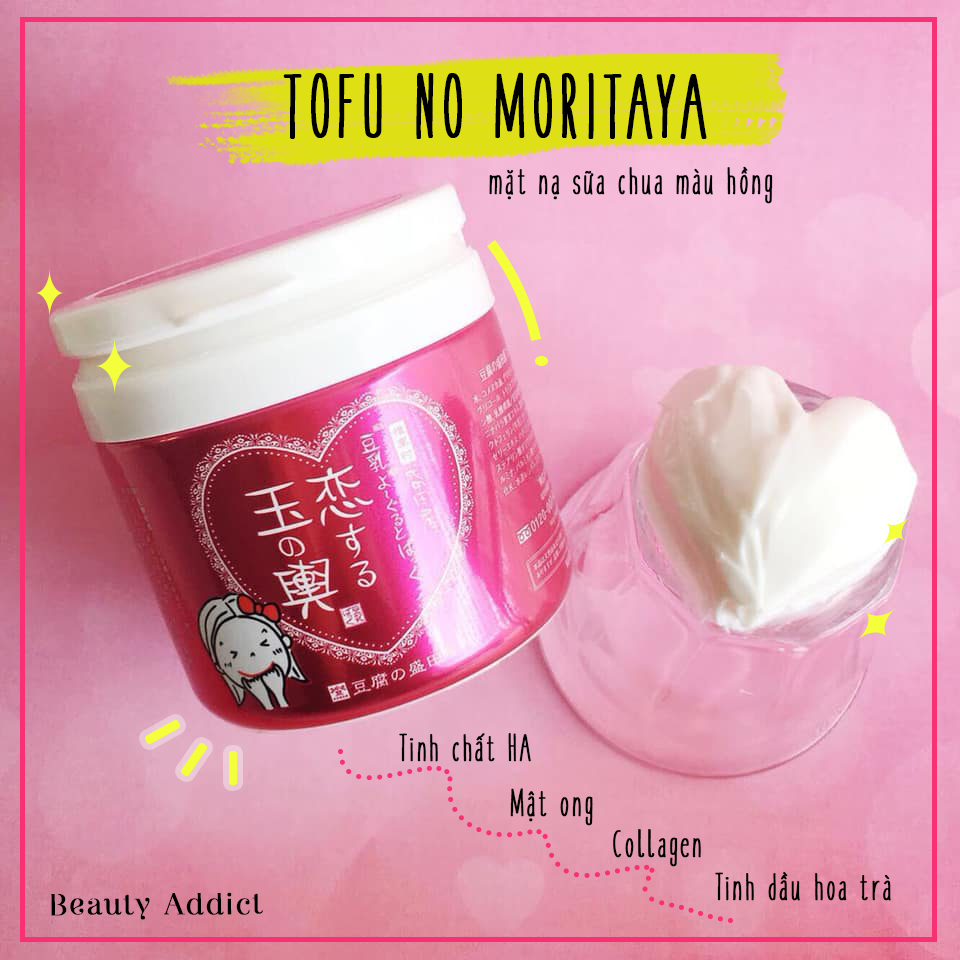 Mặt nạ đậu nành sữa chua Tofu No Moritaya Face Pack Koi hoa hồng