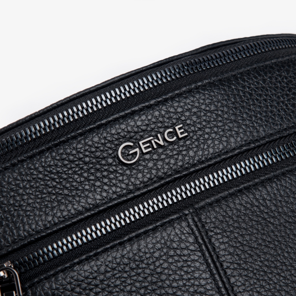 Túi Đeo Chéo Nam Túi Đeo Trước Ngực GENCE TZ01 Chất Liệu Da Bò Cao Cấp Màu Đen
