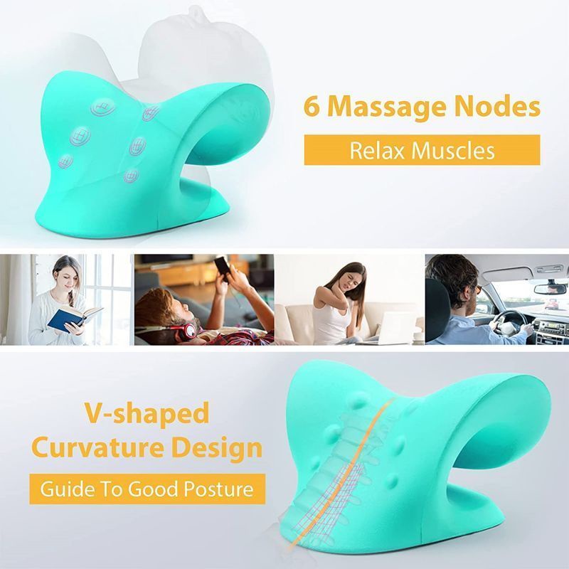 Gối massage cột sống cổ, bấm huyệt cổ vai gáy, hỗ trợ nắn chỉnh, phục hồi chức năng cổ vai gáy