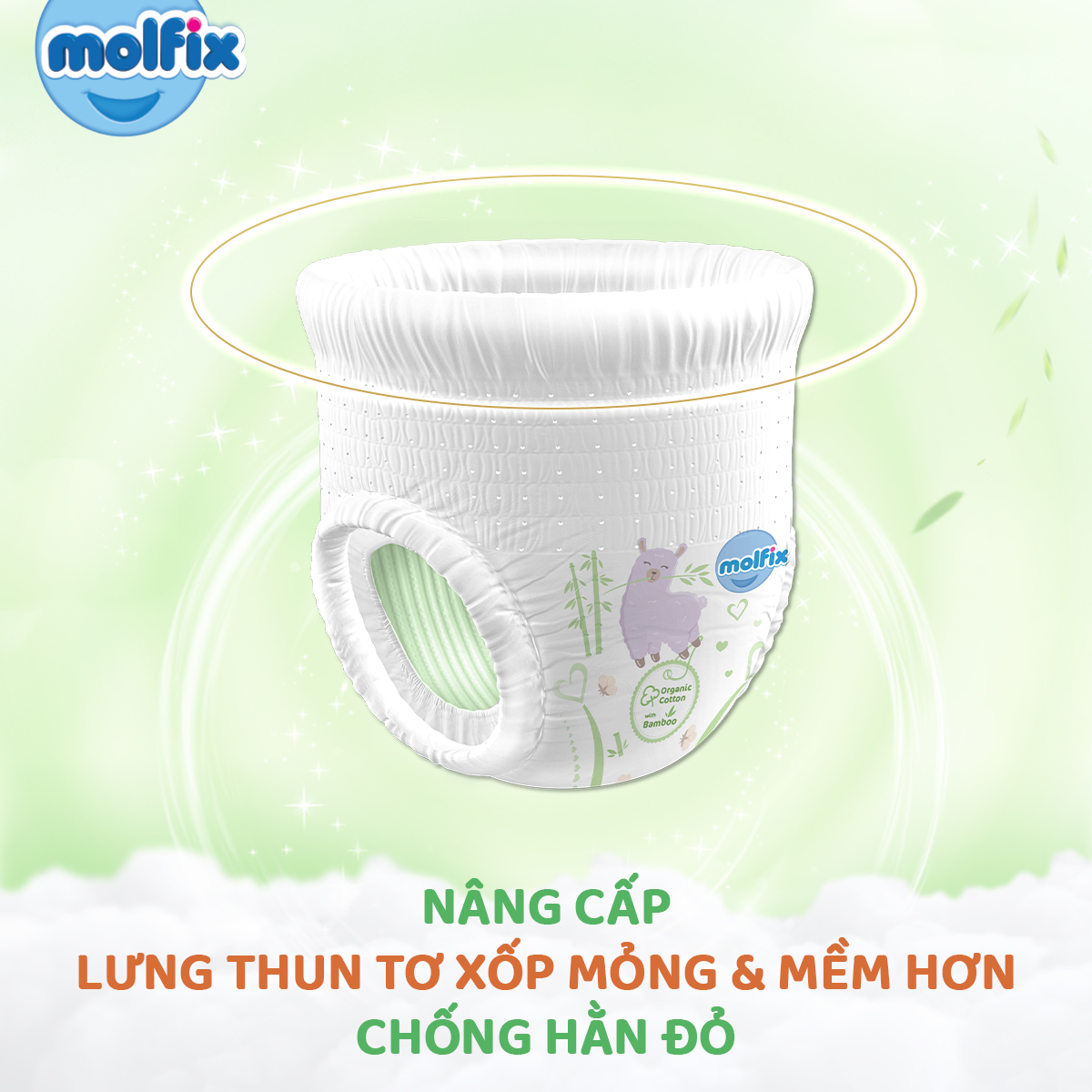 Tã quần Molfix Thiên nhiên Ultra XXL (15kg 25kg) Gói 56 miếng