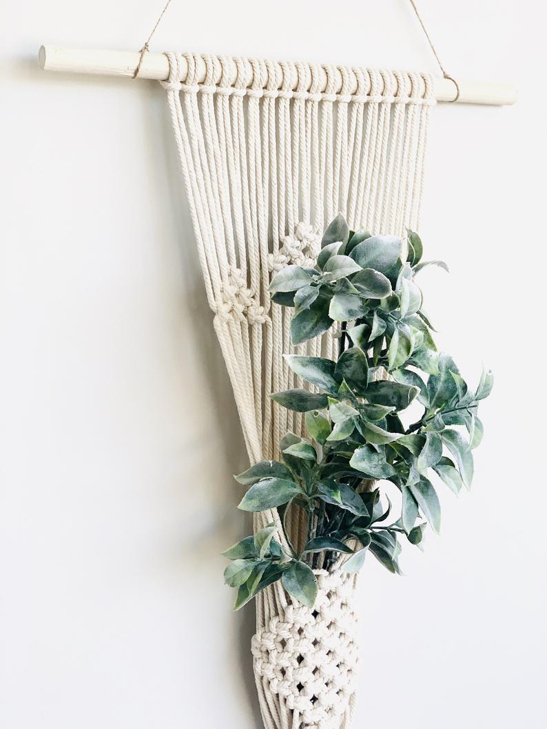 Thảm Treo Chậu Cây Trang Trí Macrame TTC02 - Sản Phẩm Handmade, Dùng Treo Tường Decor Trong Nhà Ở, Văn Phòng Làm Việc, Homestay, Quán Cà Phê