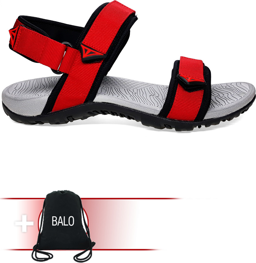 Giày Sandal Việt Thủy Quai Ngang VT1 - Đỏ - Kèm Balo Túi Rút Đặc Biệt