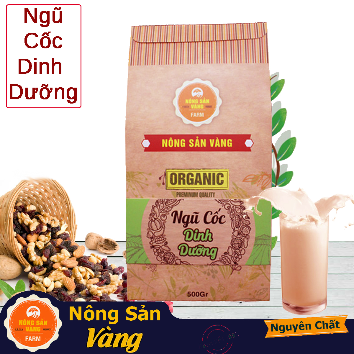  Bột ngũ cốc 500gr - Thực phẩm chức năng dành cho người ăn kiêng, tiểu đường - Nông Sản Vàng