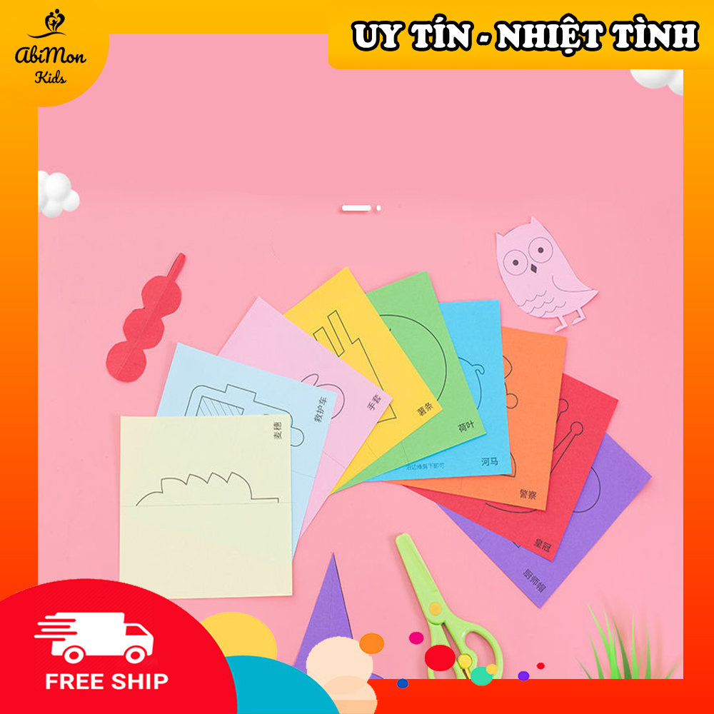 Bộ Cắt Giấy Thủ Công 120 Tờ Cho Bé || Đồ chơi Gỗ - Giáo dục - An toàn - Thông minh
