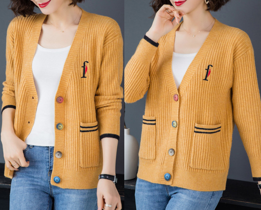 Hình ảnh Áo Cardigan Nữ Form Hàn Quốc Khoác Vai ALNO34 MayBlue