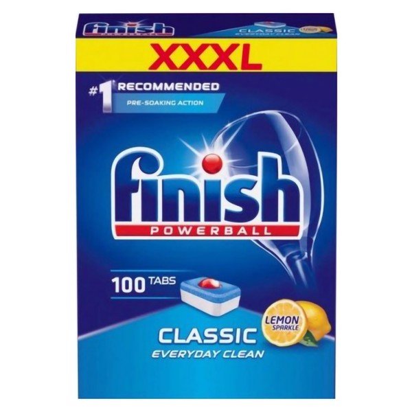 Hộp 100 viên rửa chén Finish Classic Dishwasher Tablets Lemon QT025446 - hương chanh