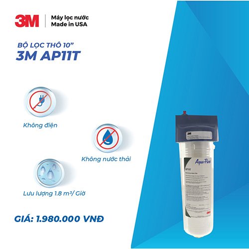 Combo 3M Máy Lọc Nước 3M BREW120-MS Kèm Vòi Và Lọc Thô 3M AP 055T-110 Không Điện - Hàng Chính Hãng