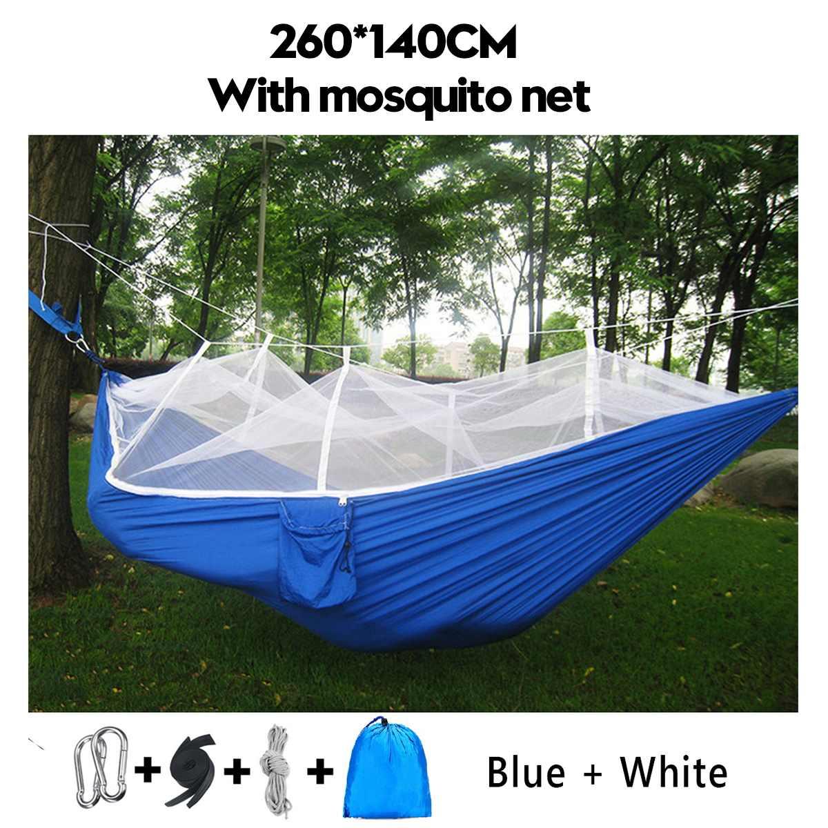 1-2 Người Cắm Trại Ngoài Trời Võng Với Lưới Chống Muỗi 300KG Tải Trọng Cao Cấp Vải Dù Treo Giường Săn Bắn giấc Ngủ Xoay