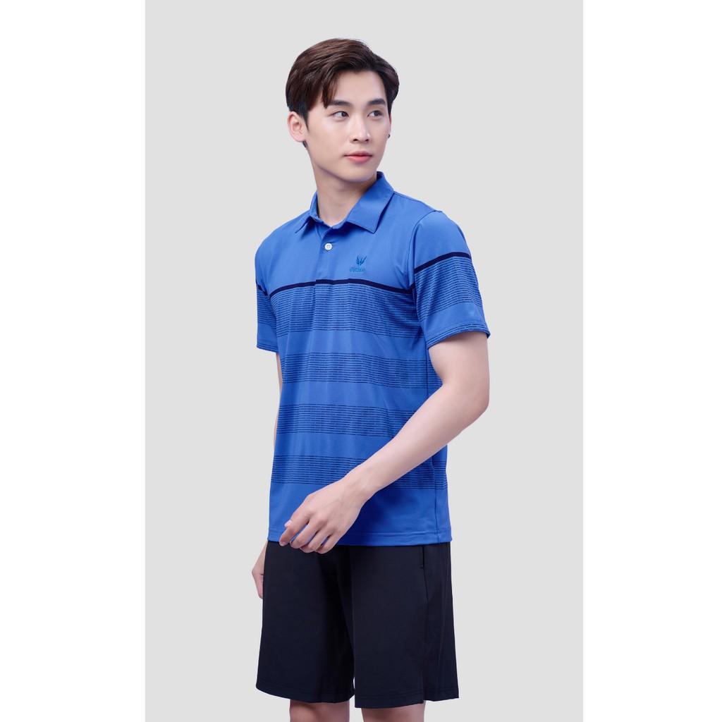 Áo Thun Polo Nam Sọc Ngang Thân Màu Xanh Bích Cao Cấp 2021