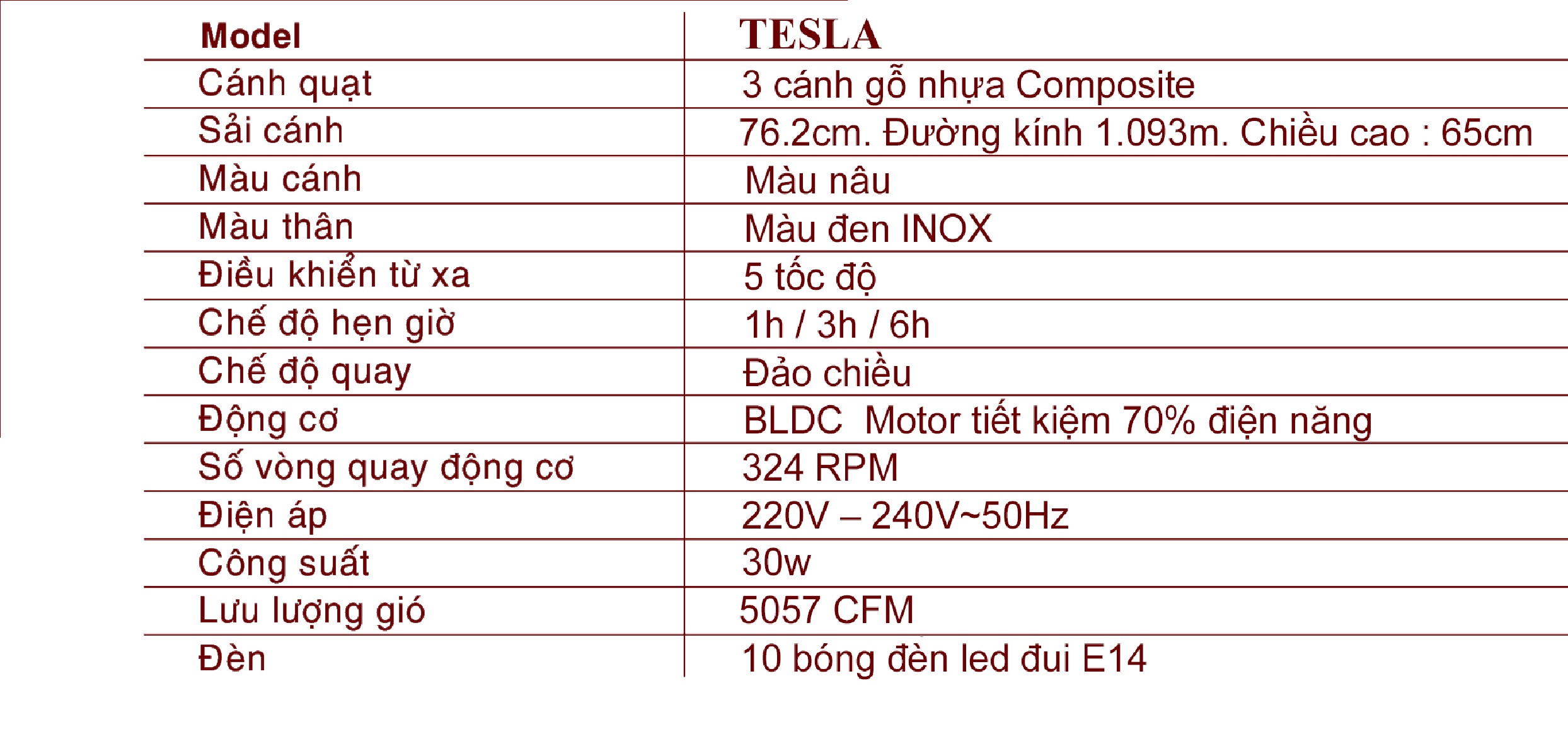 Quạt trần MR VŨ mẫu TESLA hiệu quạt trần cho người giàu quạt phong cách bắc âu hiện đại QTD