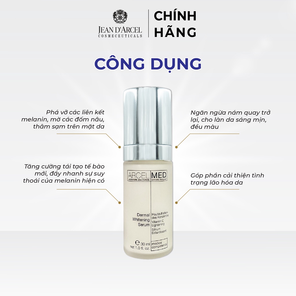 Tinh chất làm mờ vết nám, hỗ trợ làm trắng da Dermal Whitening Serum 30ml