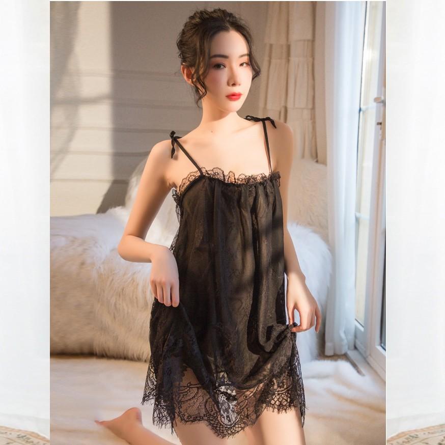 Ảnh Thật4 màu Váy Ngủ Xuyên Thấu B1023 Đầm Công Chúa Voan Ren Cao Cấp Quảng Châu