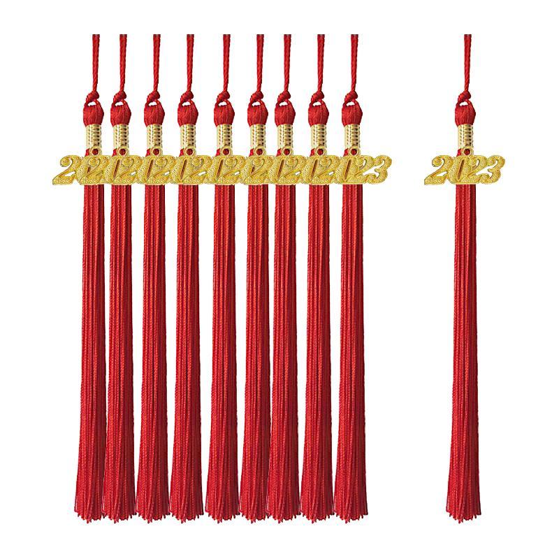 10Pcs 2023 Graduation Cap Tassels Single Color 15 inch for Party Accessories