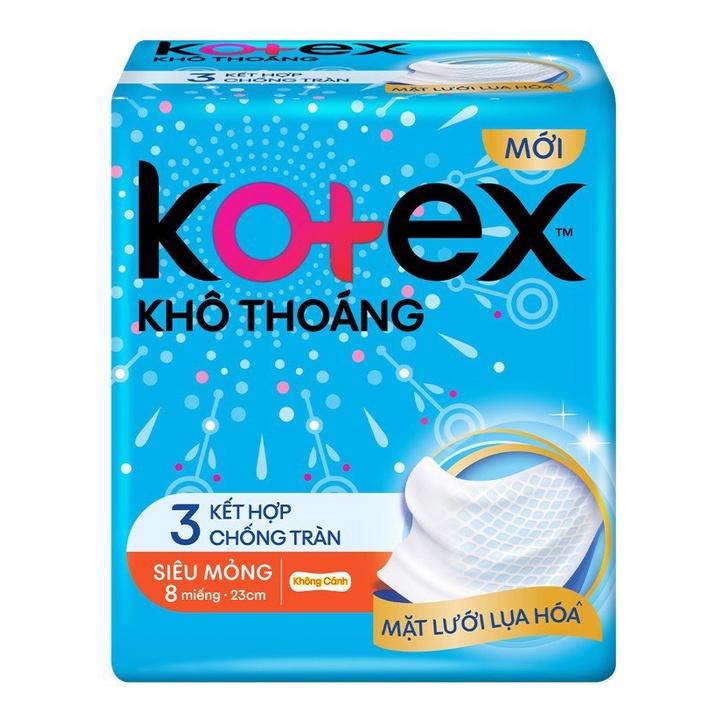 Băng Vệ Sinh Kotex Khô Thoáng 23cm Siêu Mỏng Không Cánh 8 Miếng