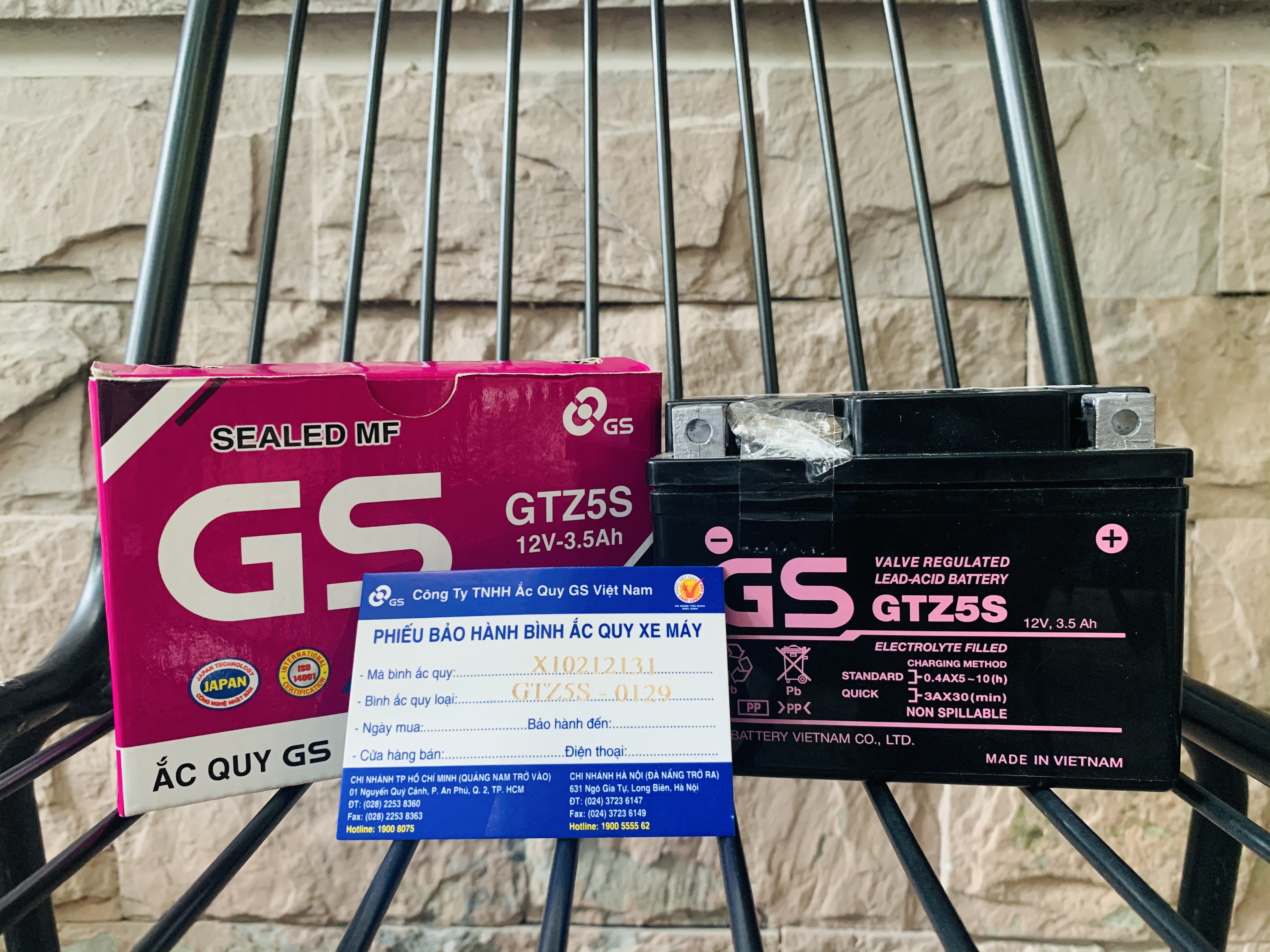 Ắc Quy Khô GS GTZ5S 12V-3.5Ah Dành Cho Xe Wave RS, Airblade, Future Neo, Exciter