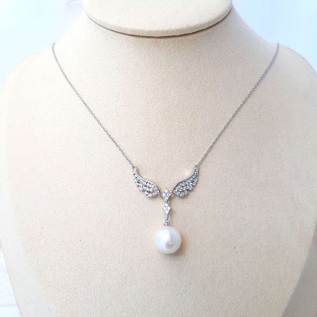 Dây Chuyền Mặt Ngọc Trai Cao Cấp - Đôi Cánh Thiên Thần- Trang Sức Cô Tấm - ANGEL WINGS PEARL - Bạc S925 Nạm Zirco - COTAM0506 + Tặng Kèm Phụ Kiện Bảo Dưỡng
