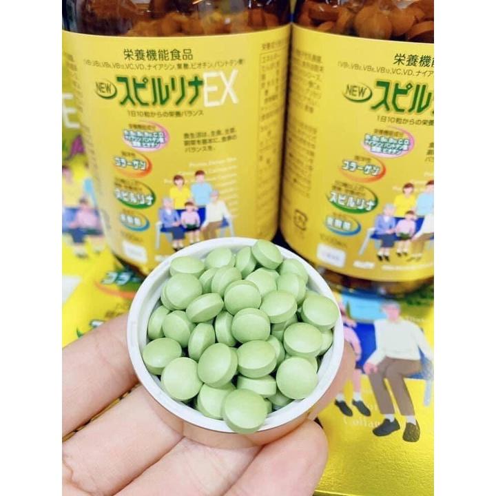 Spirulina EX Tảo vàng cao cấp Nhật Bản hộp 2000 viên (2 lọ) mẫu mới