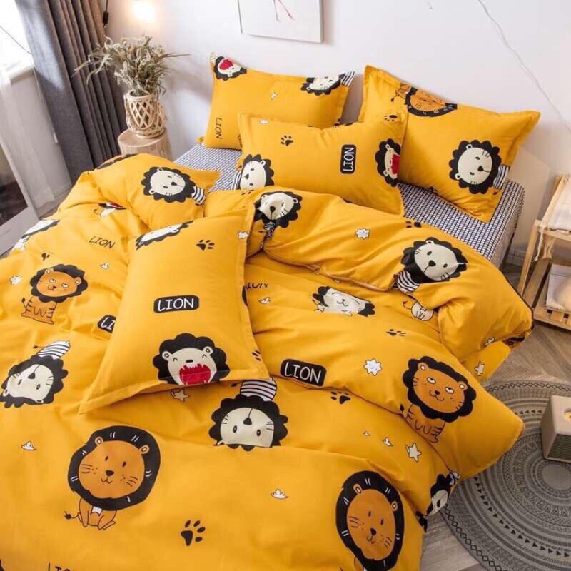 Bộ chăn ga gối poly sư tử vàng