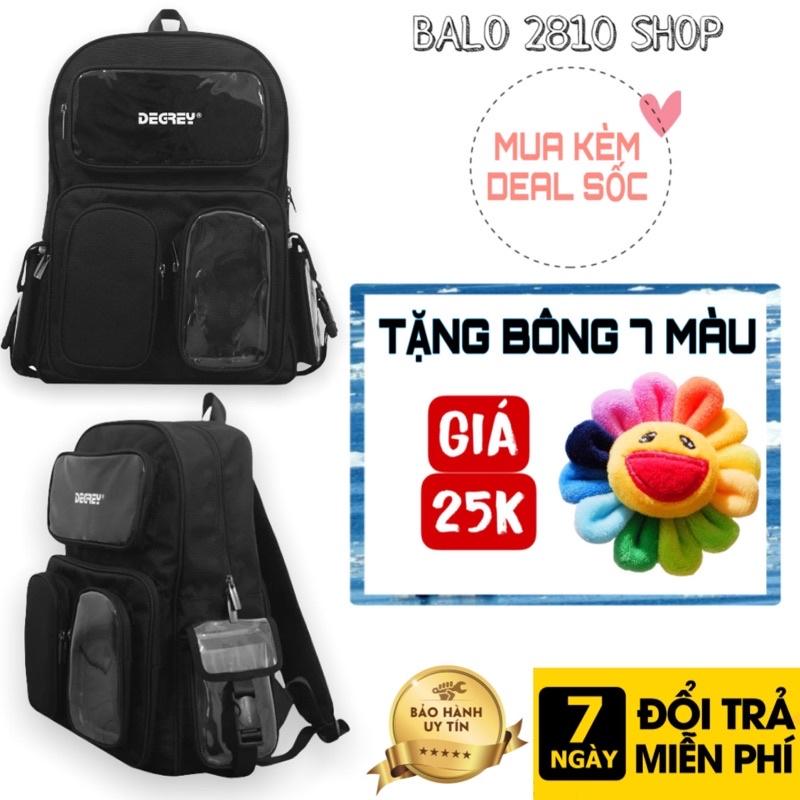 Balo Degrey Đen Túi Hộp Basic Backpack 2810 Clothes Shop Balo Đen Đi Học Đi Chơi Nhiều Ngăn Ulzzang Unisex