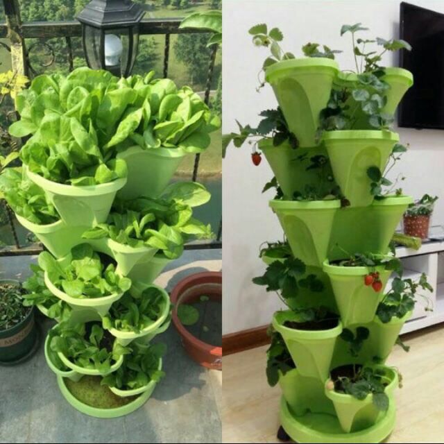 Chậu Tháp Trồng Rau, Trồng Hoa, Tiết Kiệm Diện Tích, Trang Trí Nội Thất, Sân Vườn,Bền Đẹp, Chậu Tam Giác Xếp Tầng, Nhựa Cao Cấp, Tiện Lợi, Tiết Kiệm Không Gian