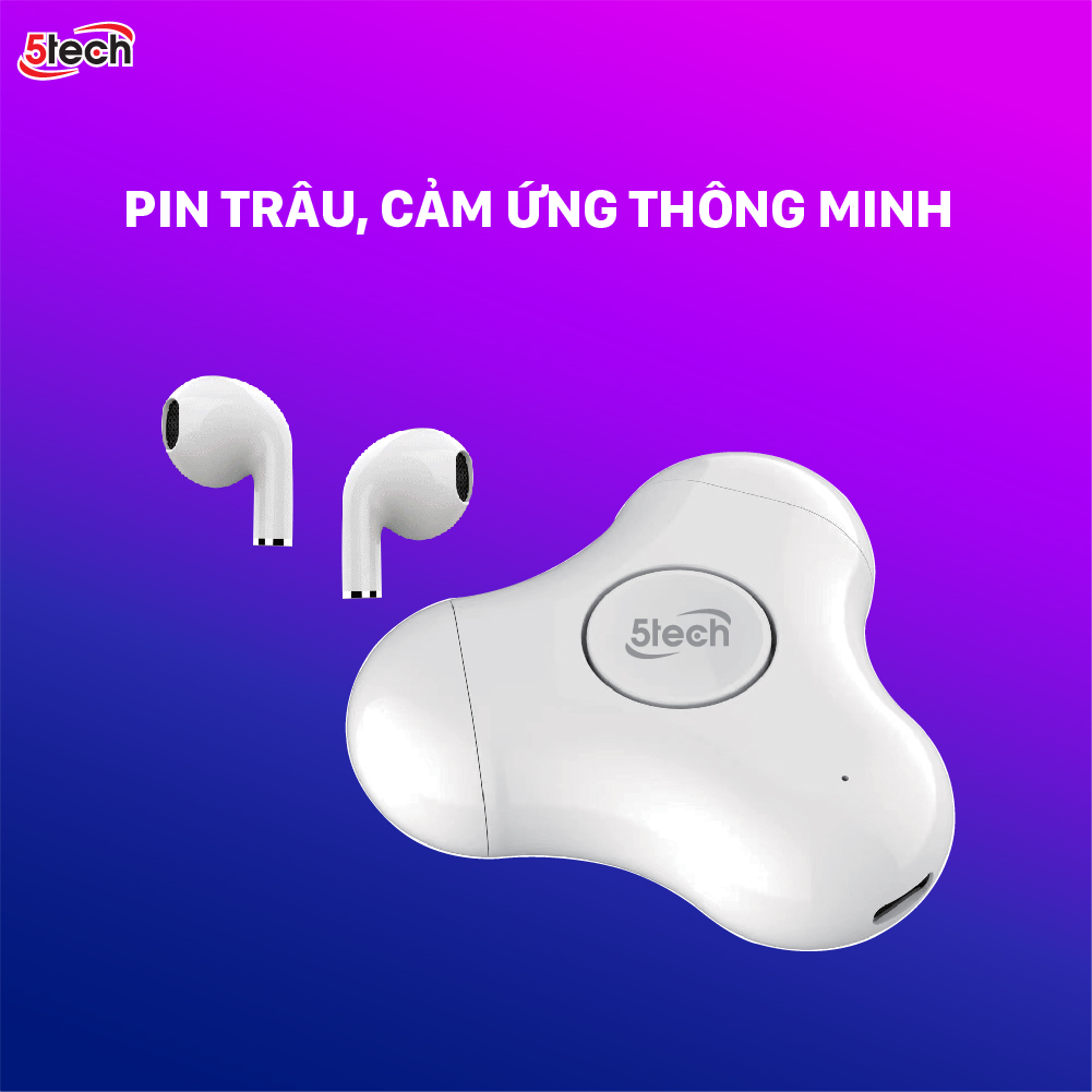 Tai nghe bluetooth , tai nghe không dây 5TECH 5T226 hàng chính hãng chống nước , pin trâu tích hợp con xoay 3 cánh giúp xả stress , giảm căng thẳng mệt mỏi