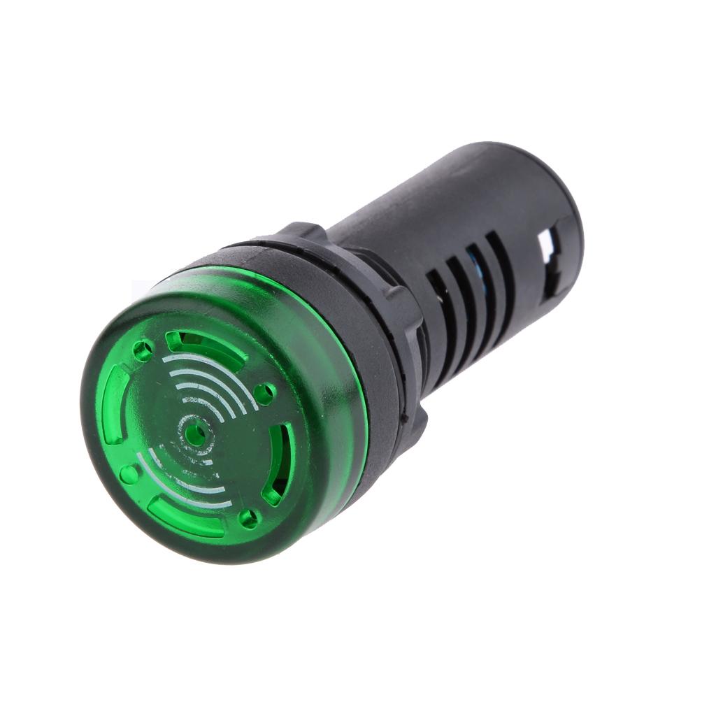 DC/AC 12V Green LED Flash Light Alarm Indicator Signal Lamp with Buzzer