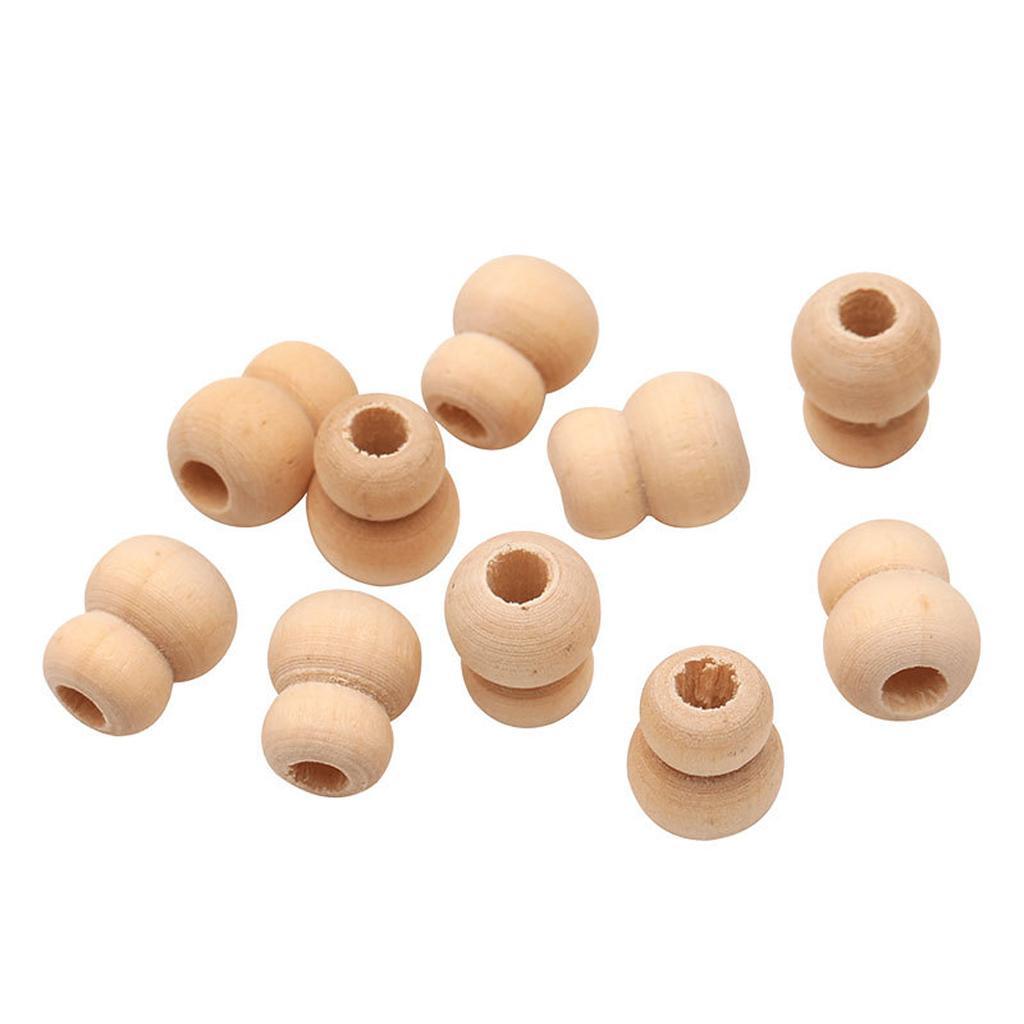 50x Gourd Wood Beads with Hole Spacer Beads Charms Jewelry Making Beading Craft