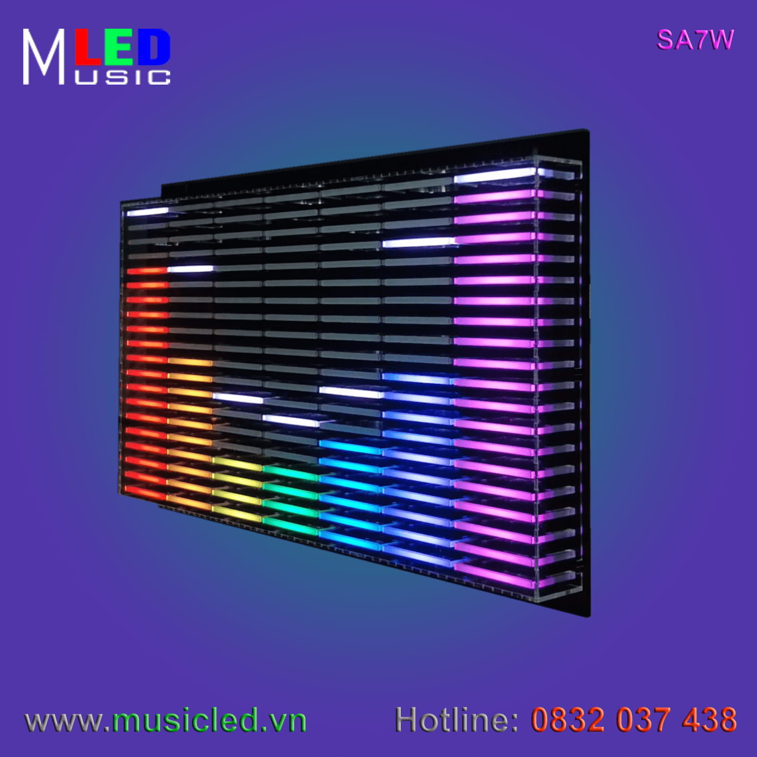 Dàn đèn Music LED nháy theo tần số nhạc 7 cột treo tường