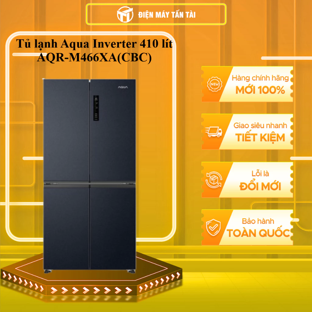 Tủ lạnh Aqua Inverter 410 lít Multi Door AQR-M466XA(CBC) - HÀNG CHÍNH HÃNG - CHỈ GIAO HCM