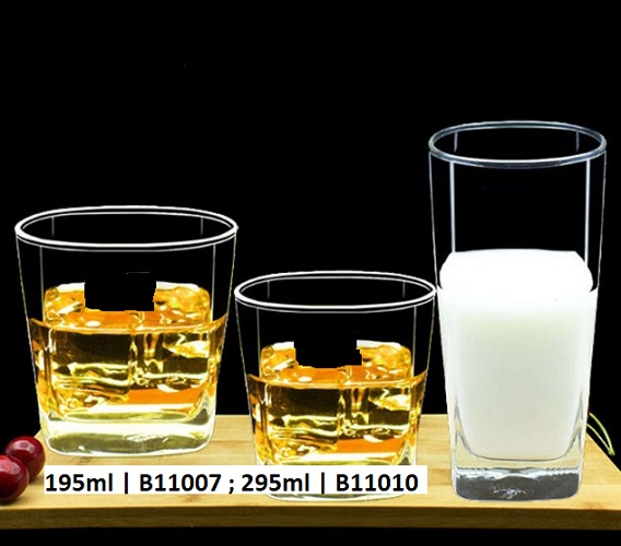 Ly Thủy Tinh Plaza Rock 195ml | B11007 ; 295ml | B11010 ; Nhập Khẩu Thái Lan