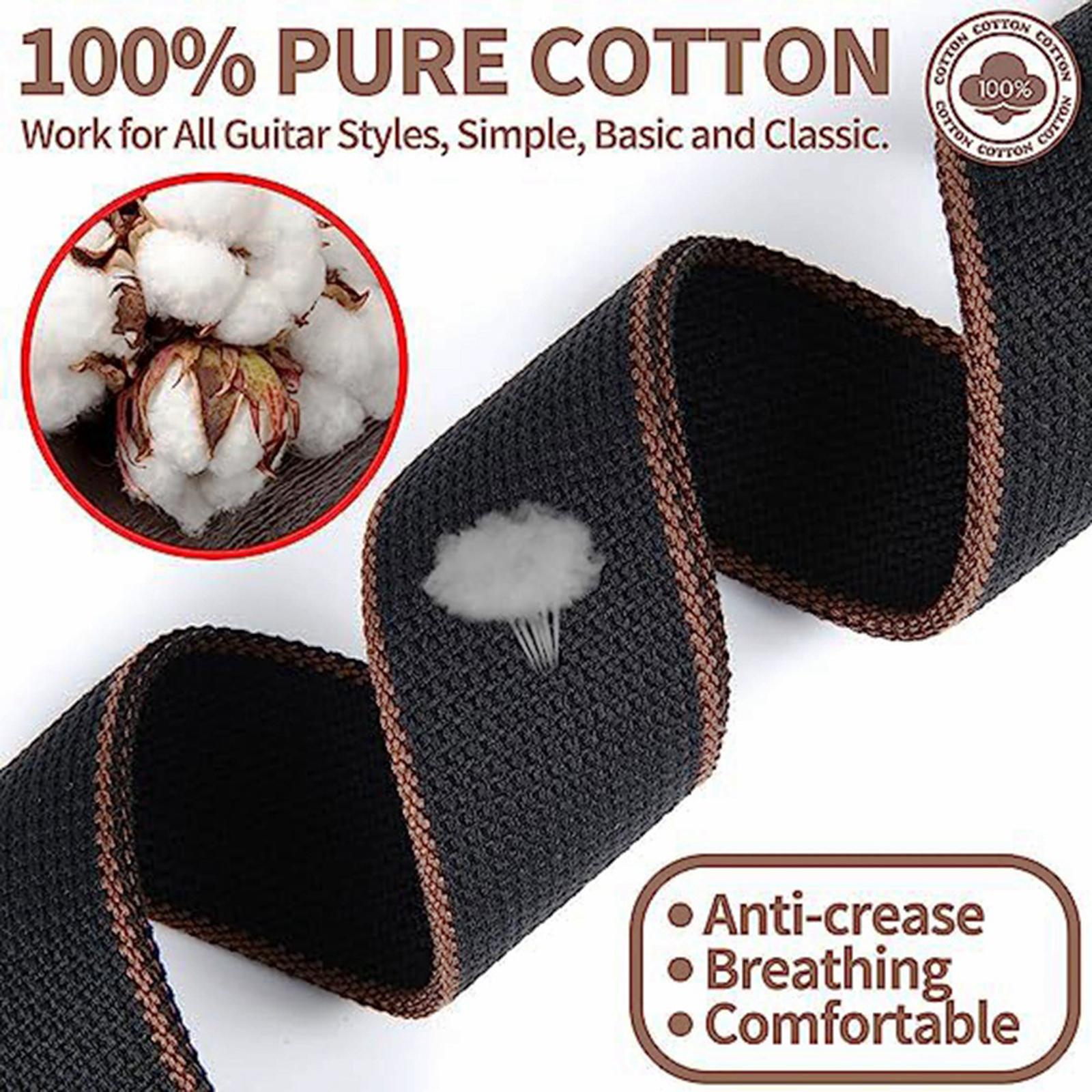 Guitar Strap with Pick Holders, Comfort PU Leather Ends, Universal Adjustable Guitar Shoulder Straps Belts