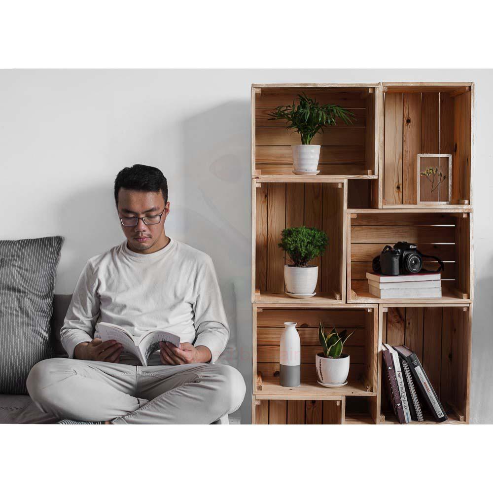 Thùng Gỗ Pallet Đa Năng/ Hộp Gỗ Thông Trang Trí++Size lớn: 40 x 30 x 20 cm+Size bé: 35 x 25 x 15 cm